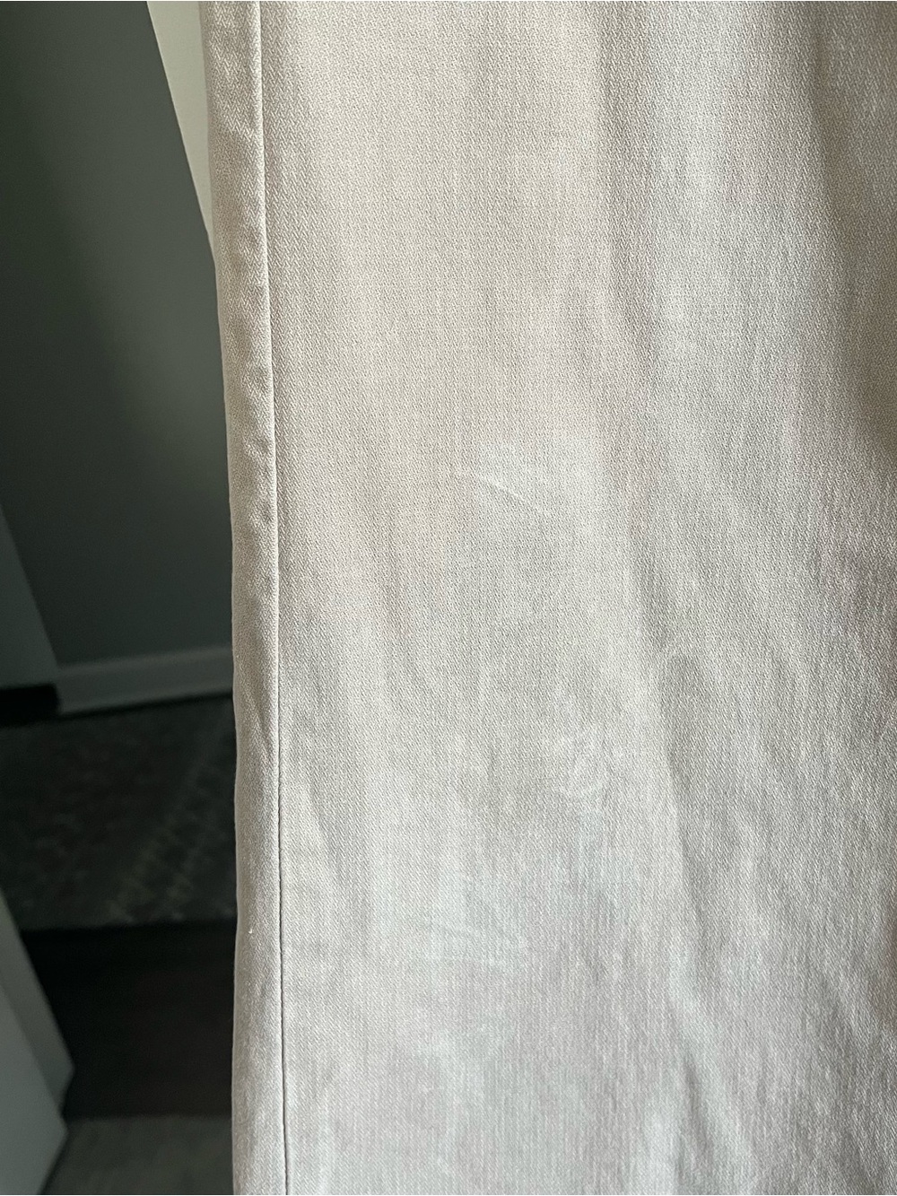 Paige Ari Wide Leg Pants Tan Drawstring High Waist Cotton Ankle size 27 flawed - Picture 5 of 7